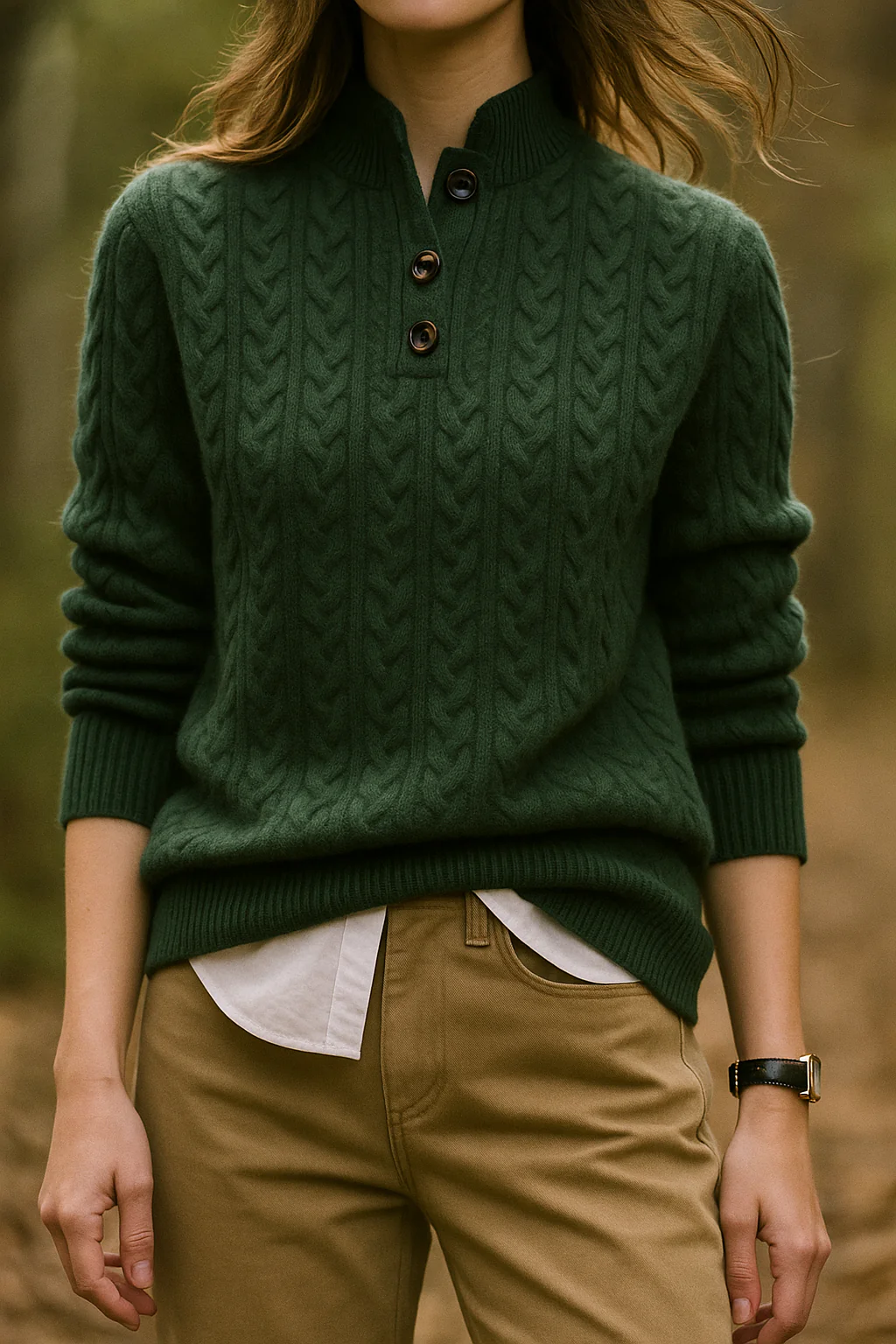 Pull en cachemire à col montant pour femme