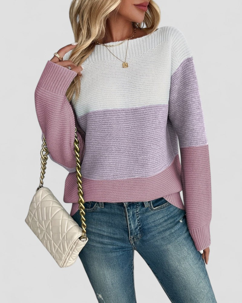 Pull en maille patchwork pour femme