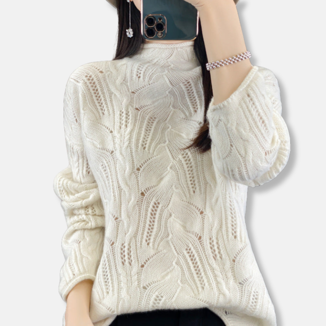 Pull en maille torsadée confortable pour femme