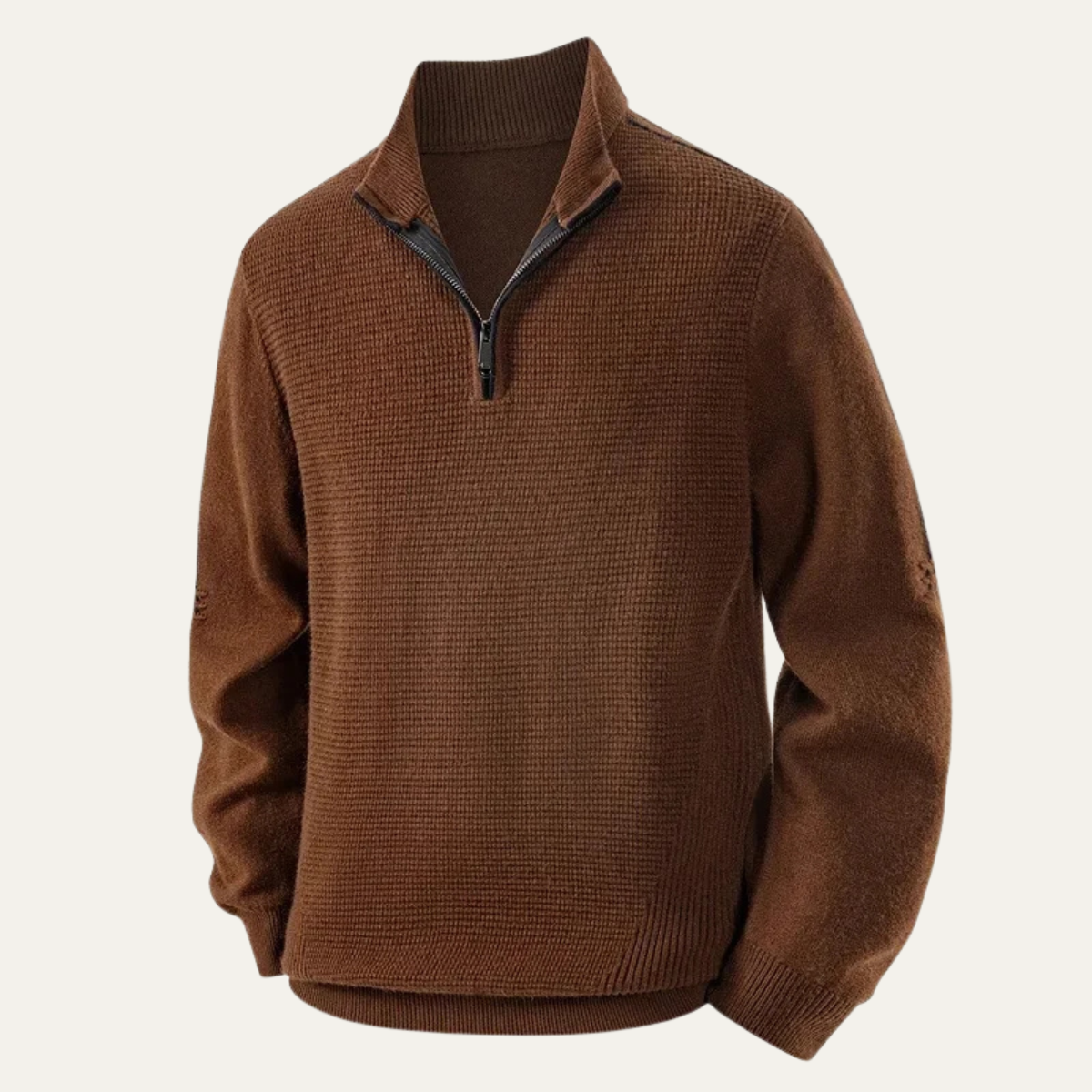 Pull en polaire texturée pour homme avec col zippé.