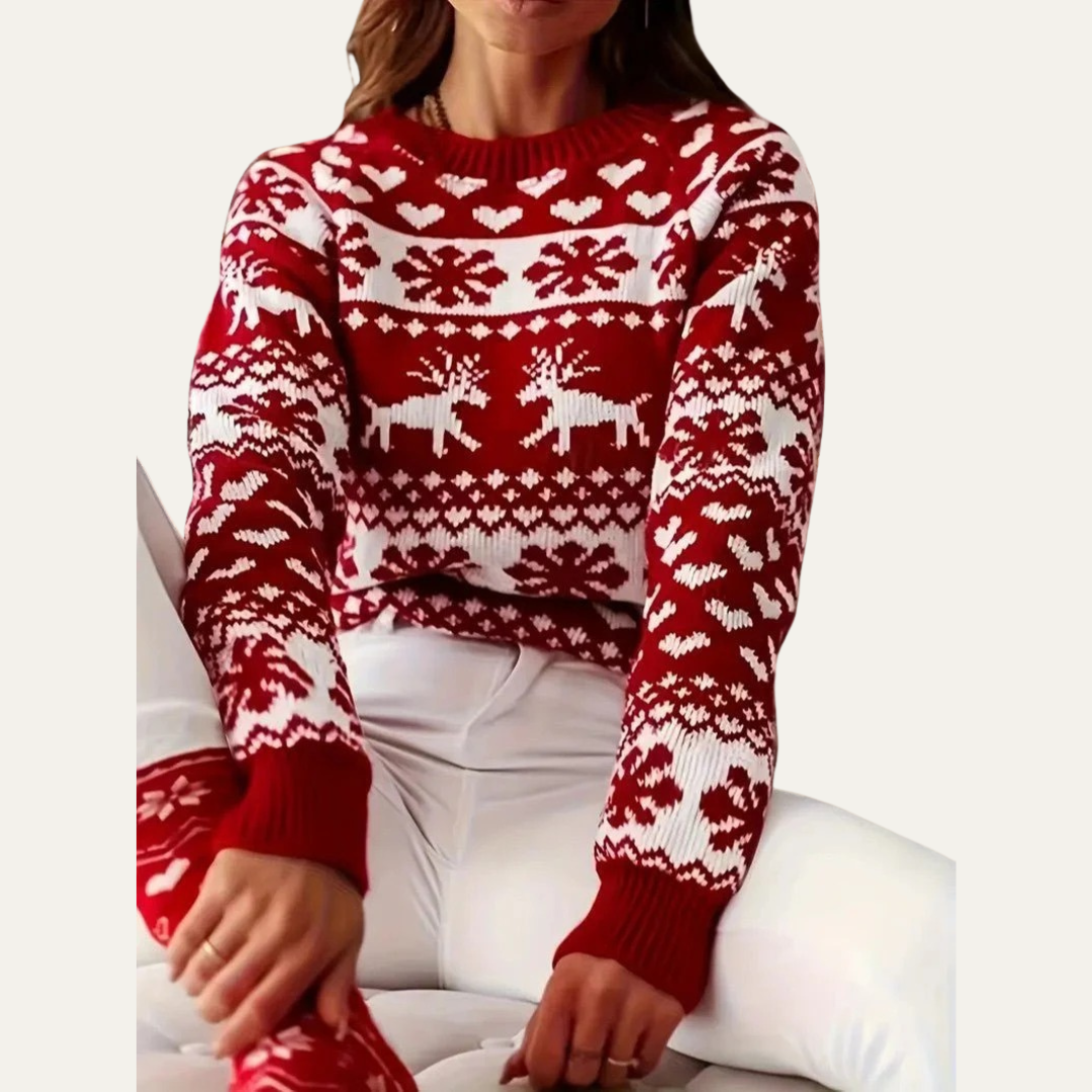 Pull festif en maille Fair Isle pour femme