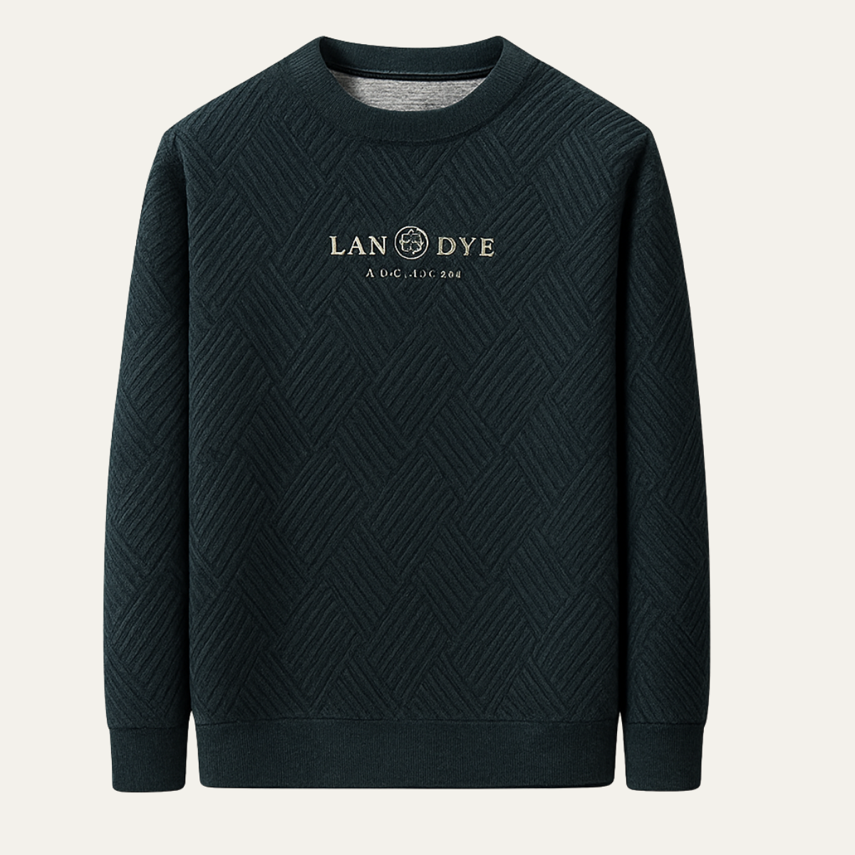 Pull ras du cou en maille chevron pour homme