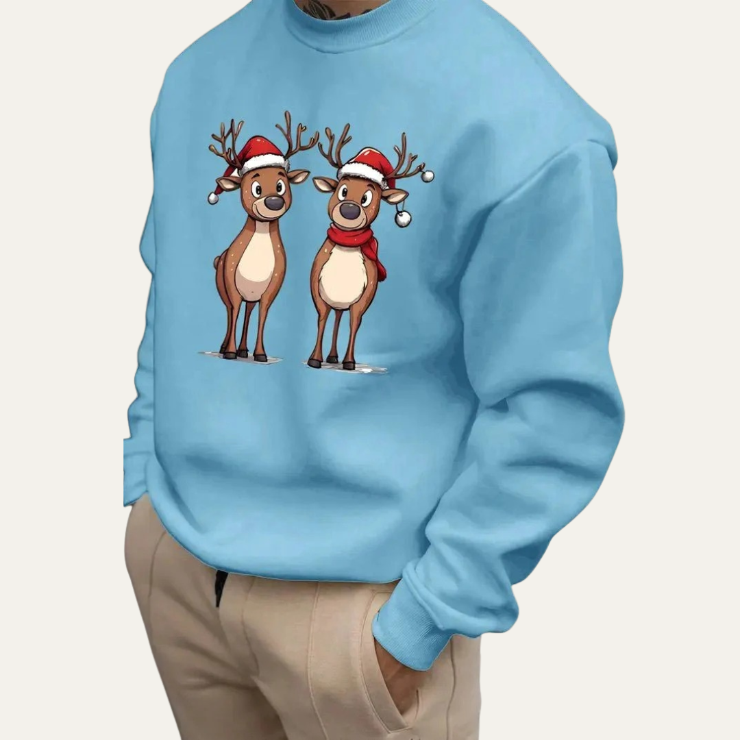 Sweat-shirt de Noël festif pour homme avec motif de rennes