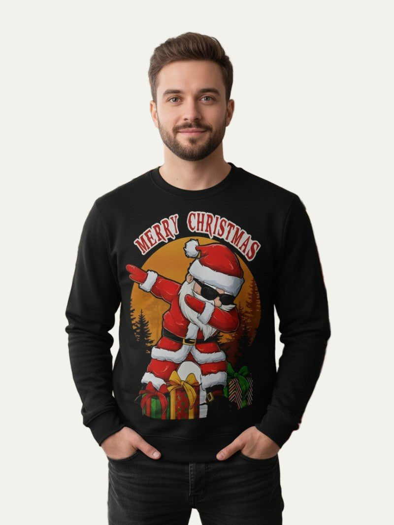 Sweat-shirt de Noël pour homme avec le Père Noël qui dab
