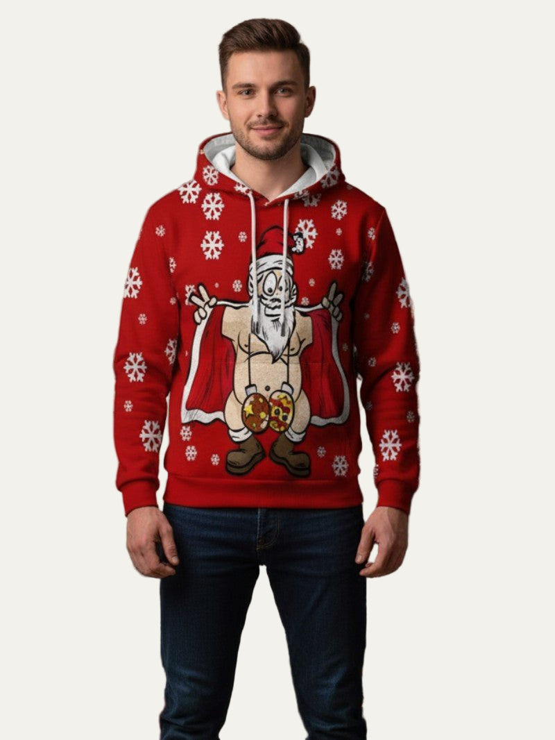 Sweat à capuche de Noël humoristique pour homme avec le Père Noël