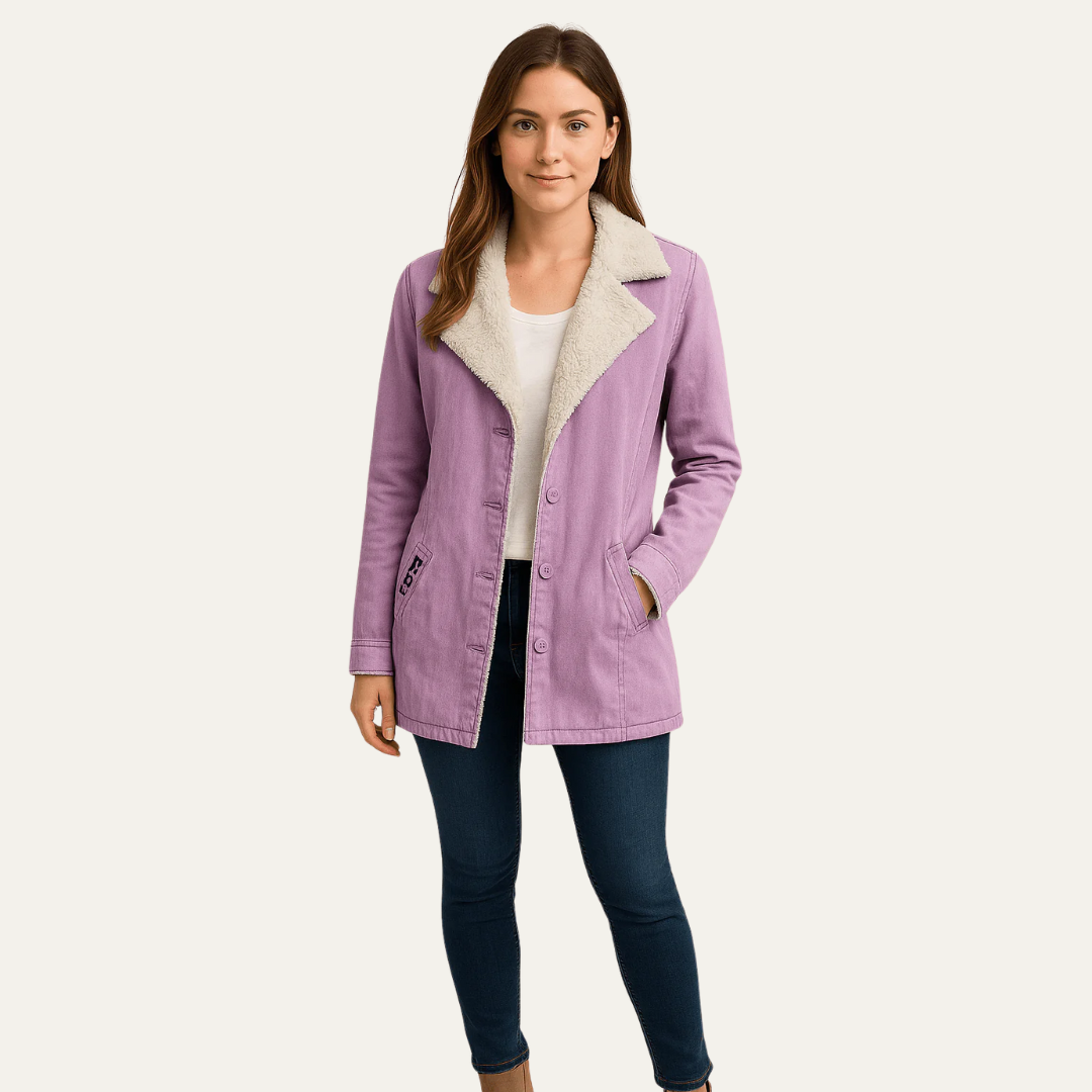 Veste à col sherpa pour femme, simple boutonnage