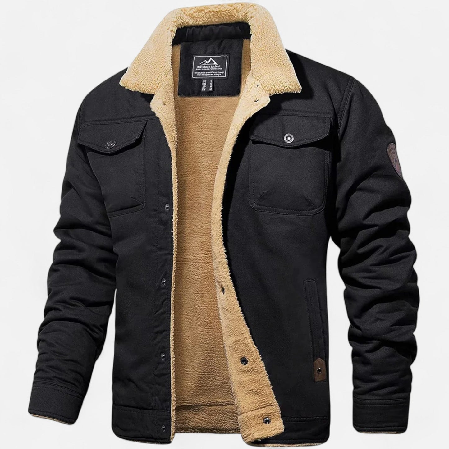 Veste bomber à col sherpa pour homme
