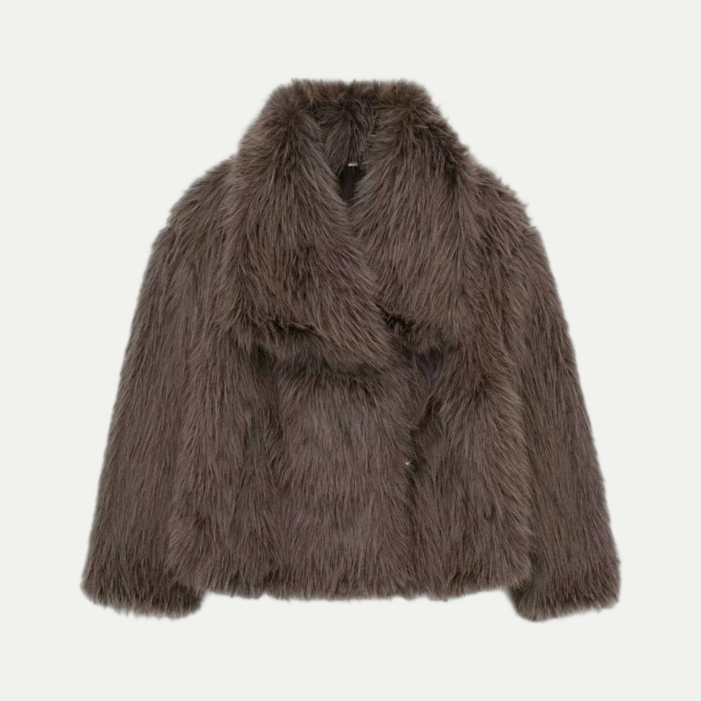 Veste courte en fausse fourrure peluche pour femme
