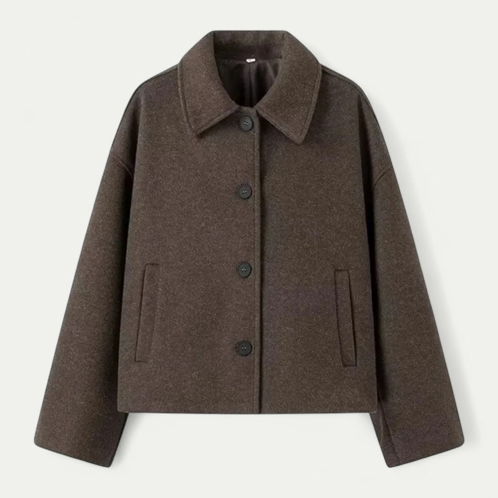 Veste courte moderne en laine mélangée pour femme