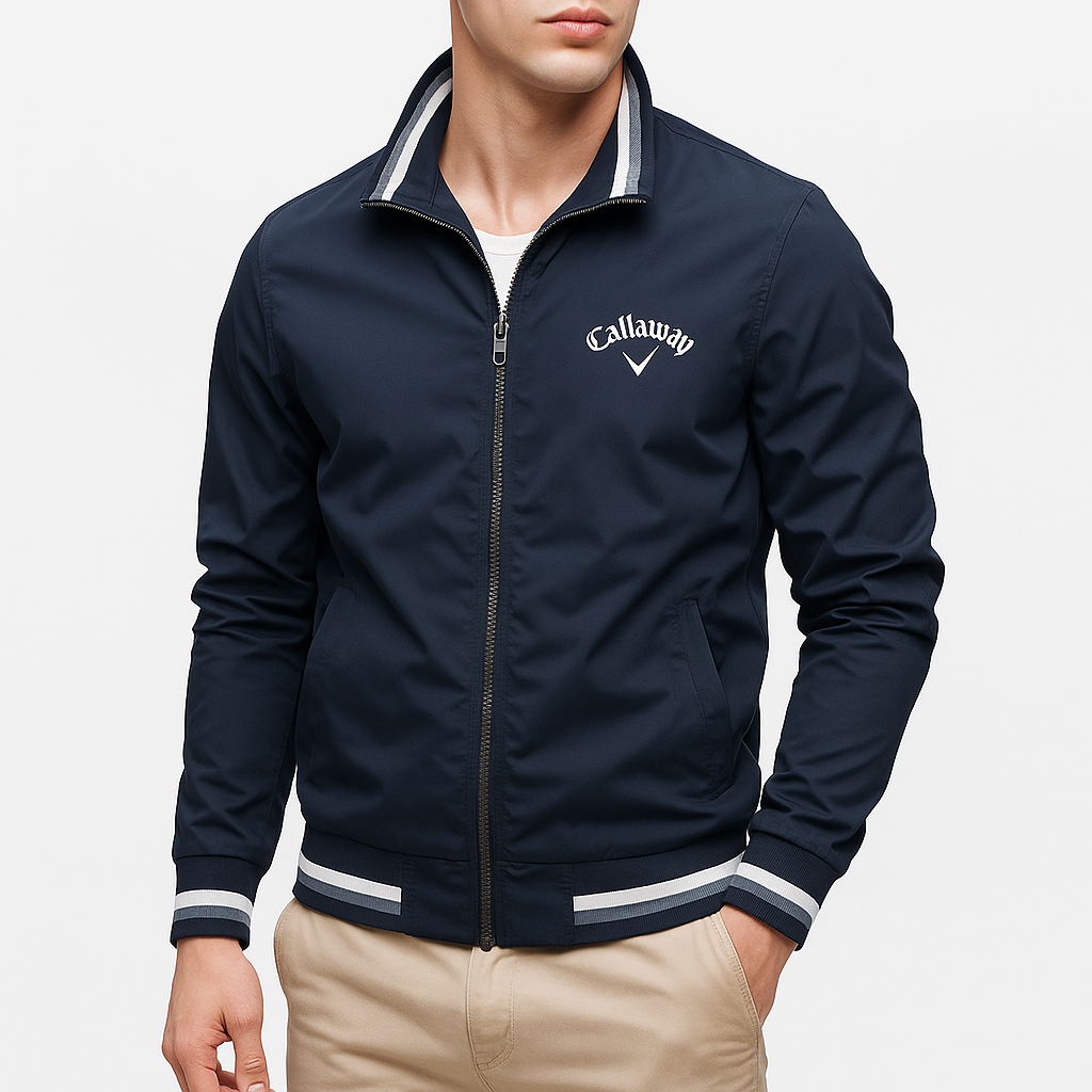 Veste de golf homme à bordures côtelées