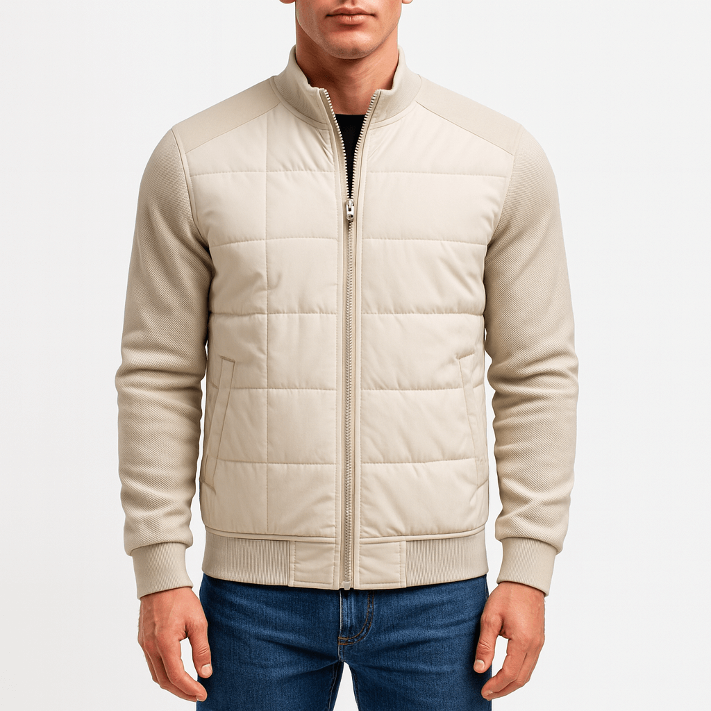 Veste hybride matelassée en maille pour homme