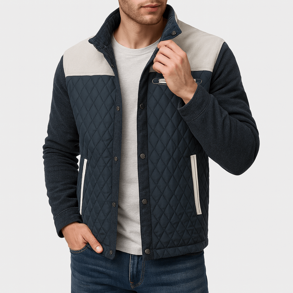 Veste matelassée à boutons-pression pour homme