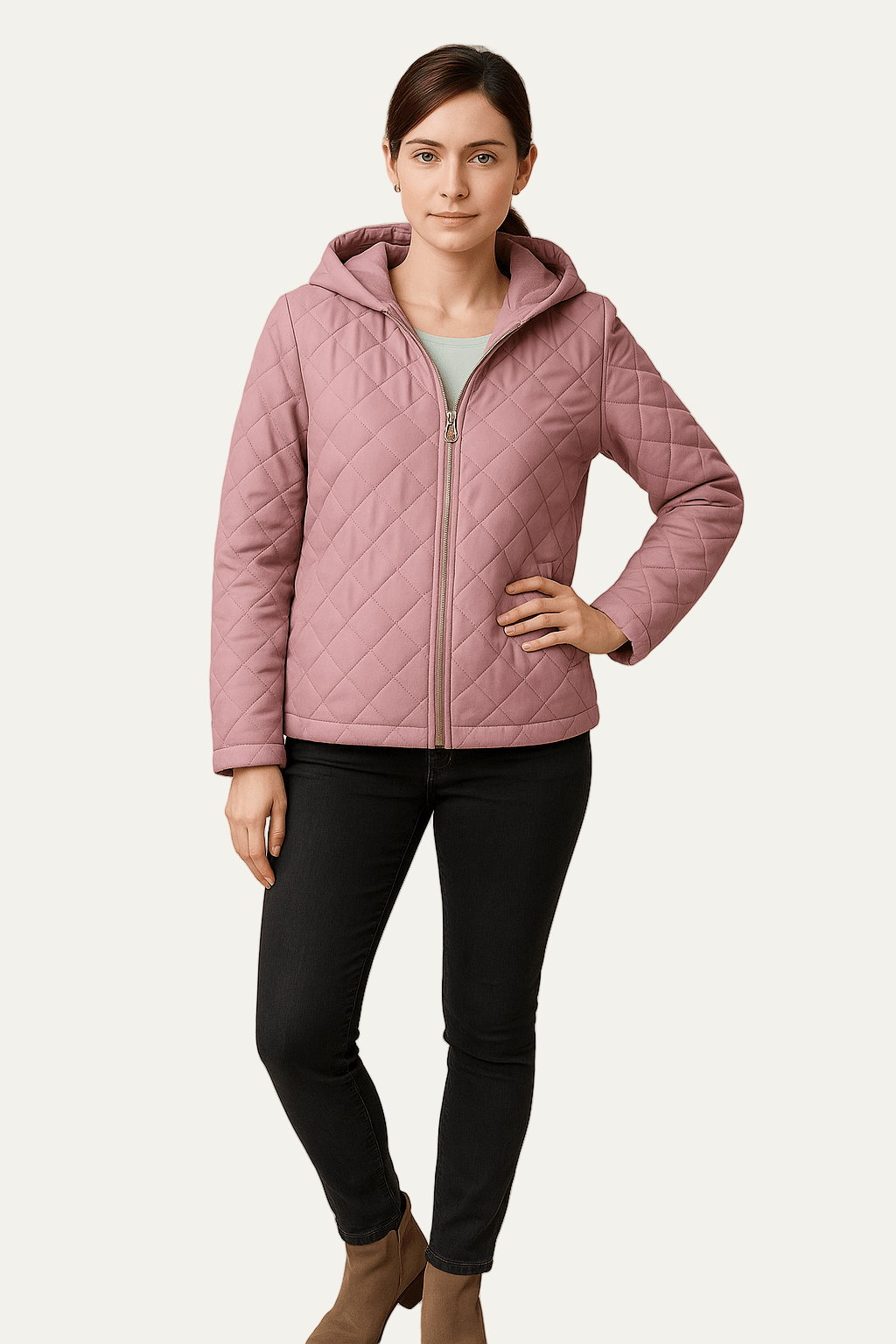 Veste matelassée à capuche pour femme
