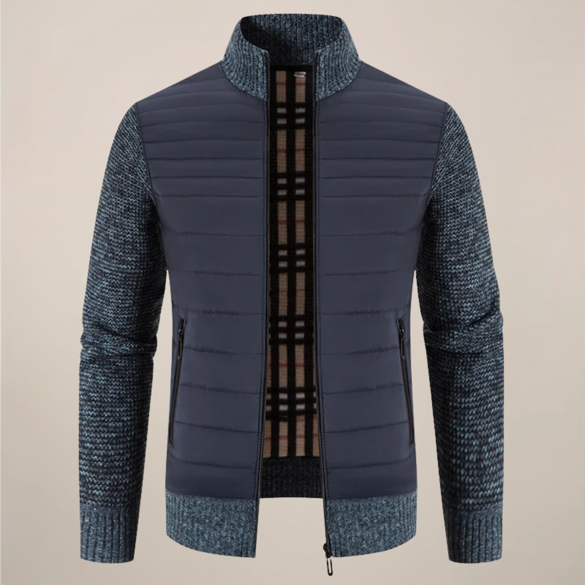 Veste matelassée hybride en maille pour homme