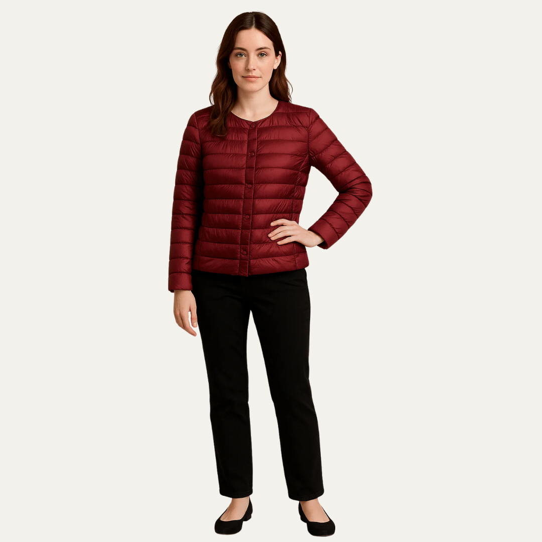 Veste matelassée légère à boutons-pression pour femme