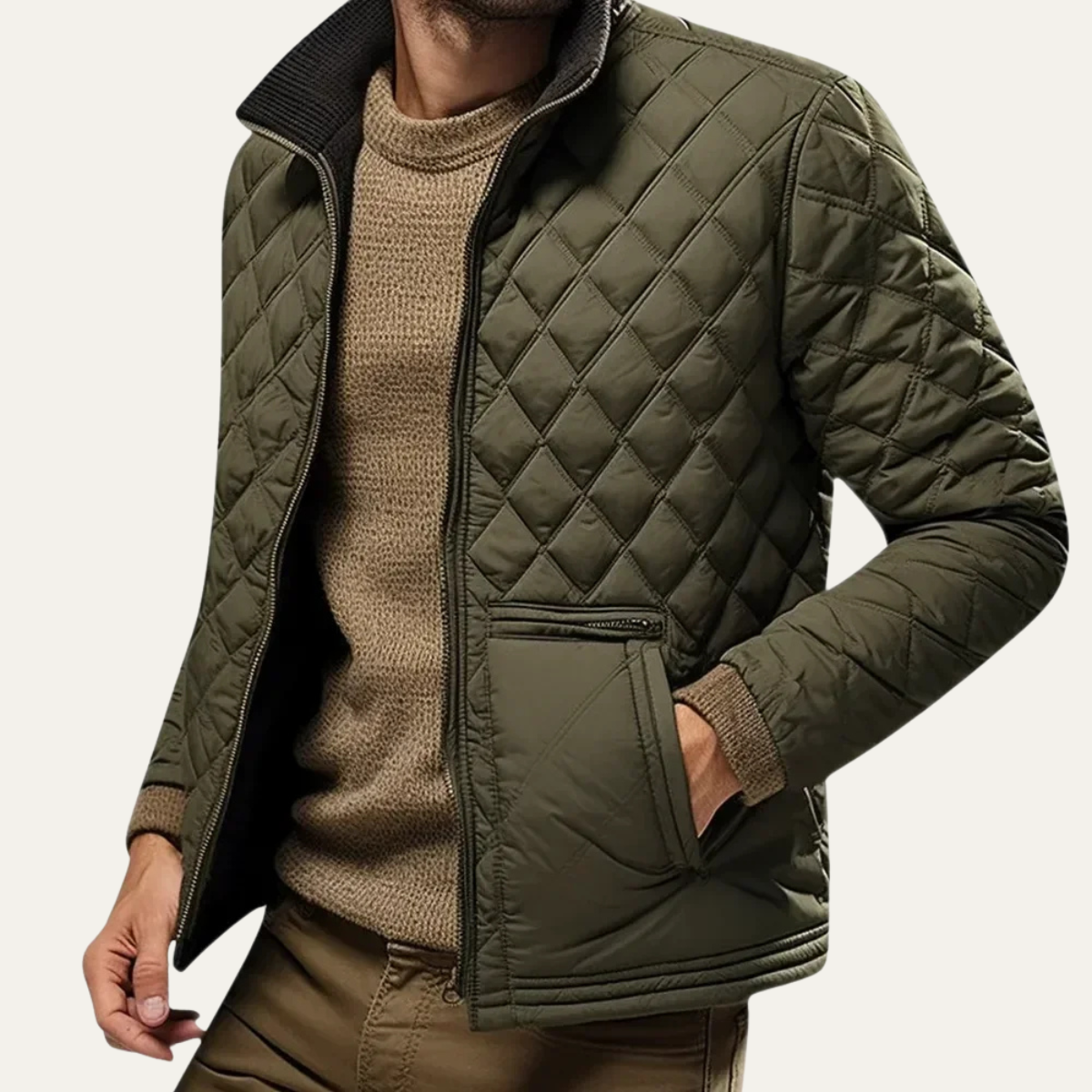 Veste matelassée zippée vintage pour homme