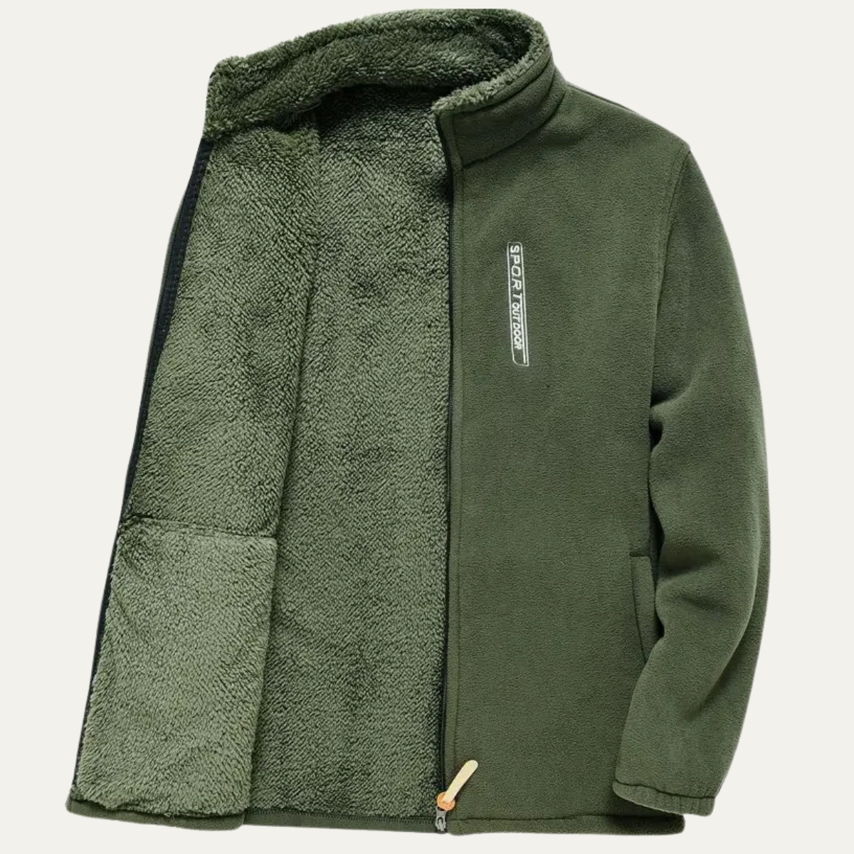 Veste polaire peluche pour homme avec poches
