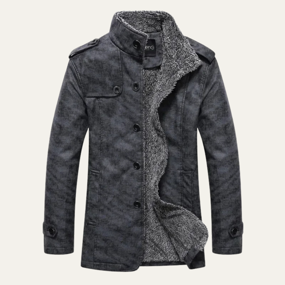 Veste pour homme doublée en sherpa, longueur hanches