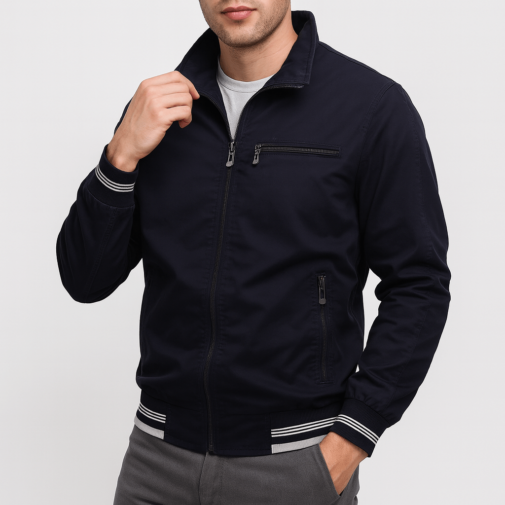 Veste zippée décontractée en coton pour homme