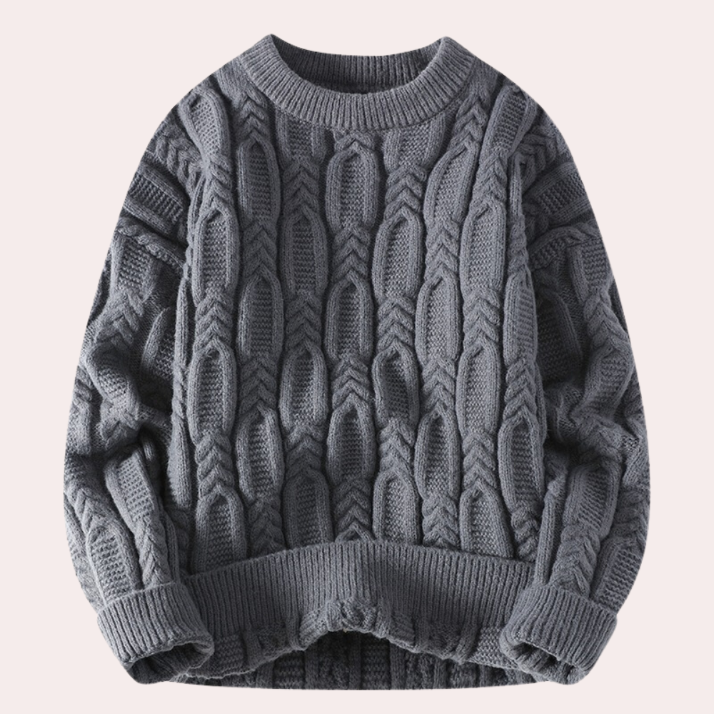 TIBERIU - Pull Tricoté Détendu pour Hommes