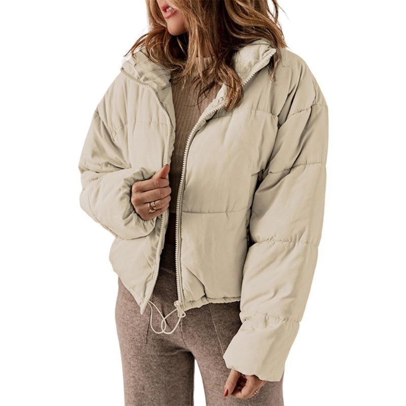 Parka Femme Hiver Élégante - Doudoune Courte Oversize au Col Montant
