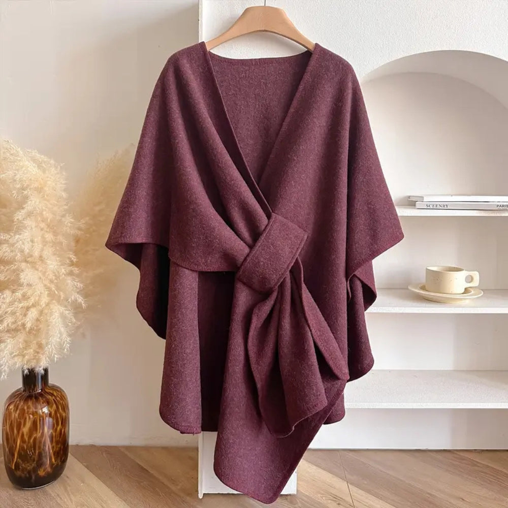 Manteau Poncho Élégant avec Ceinture pour Femme | Parfait pour l'Automne et l'Hiver