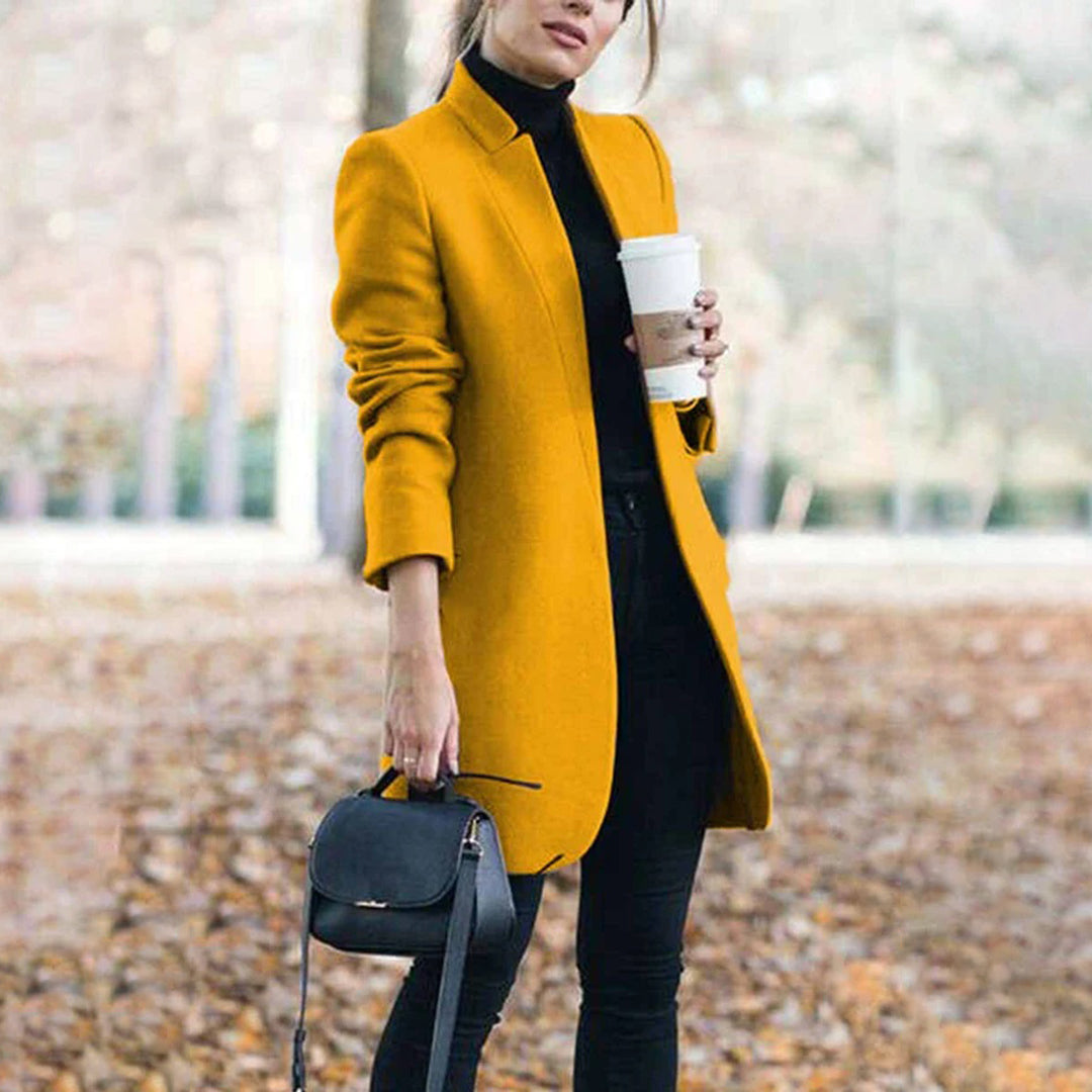 Manteau Élégant pour Femme Mi-Saison avec Manches Longues