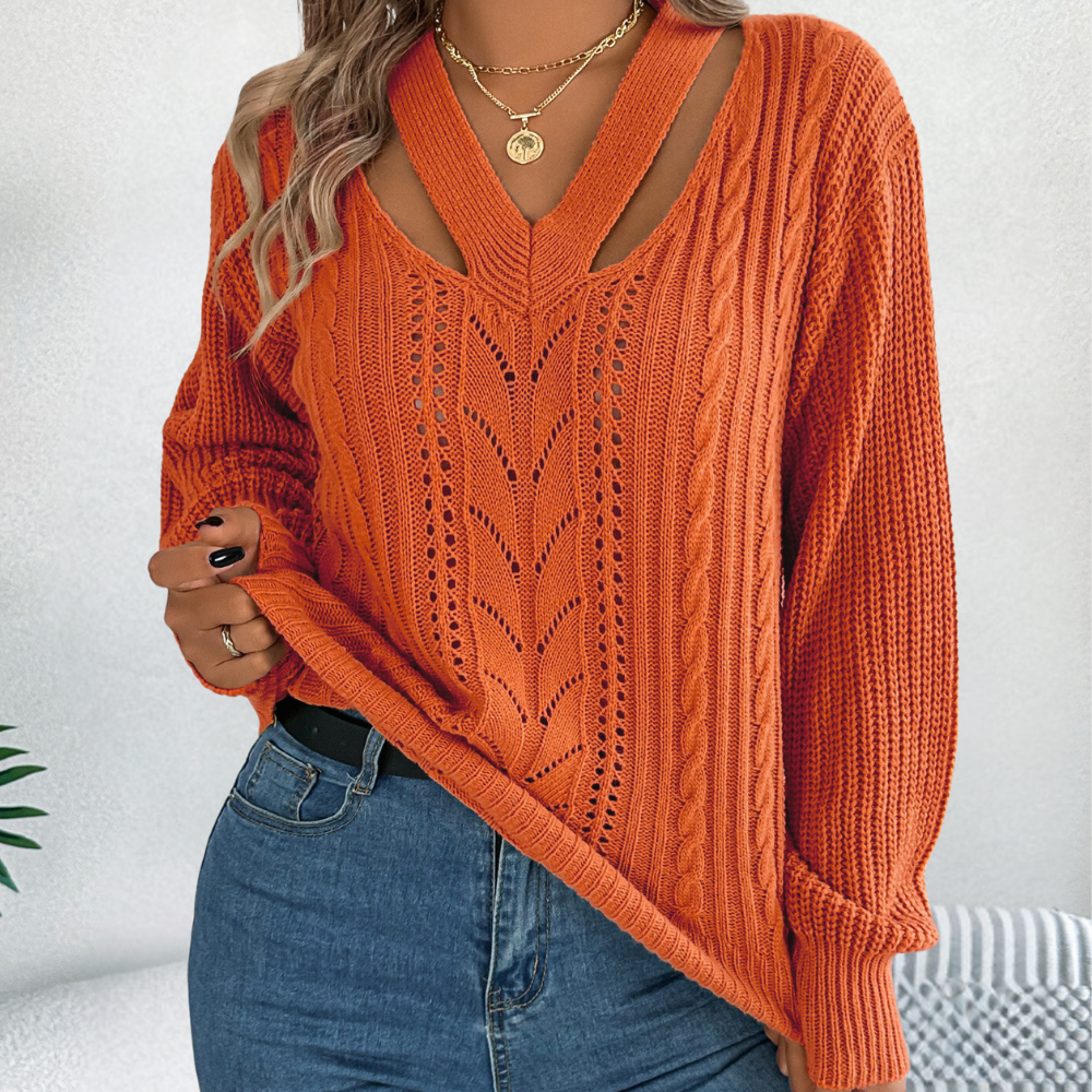 GRACE - Pull Moderne en V pour Femmes
