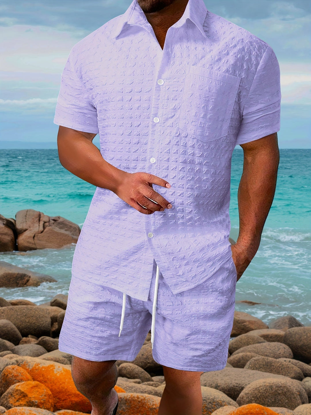 Costume Homme Élégant 2 Pièces Été