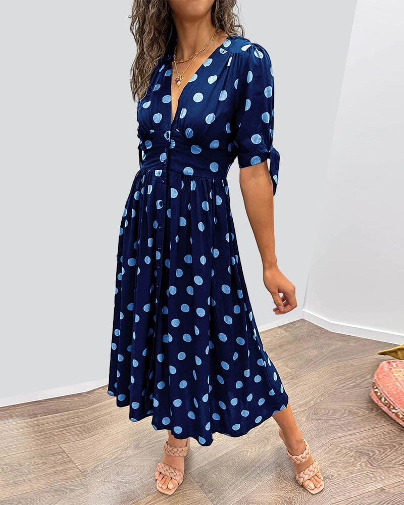 Robe Chic à Pois pour Femme Élégante