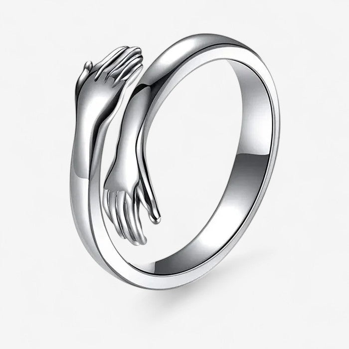 Bague Élégante Mains Entrelacées Réglable