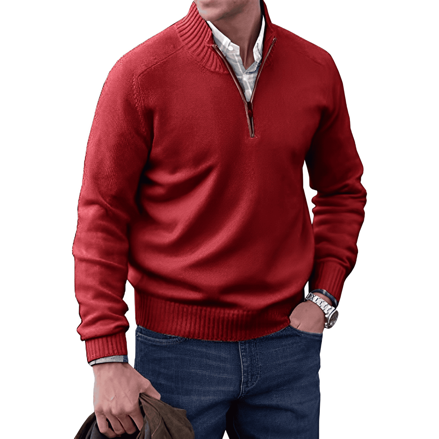 Pull Cachemire Homme Élégant – Col Montant et Respirant