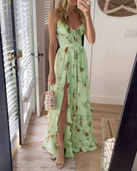 Robe Longue Féminine - Robe Florale Élégante pour Femme