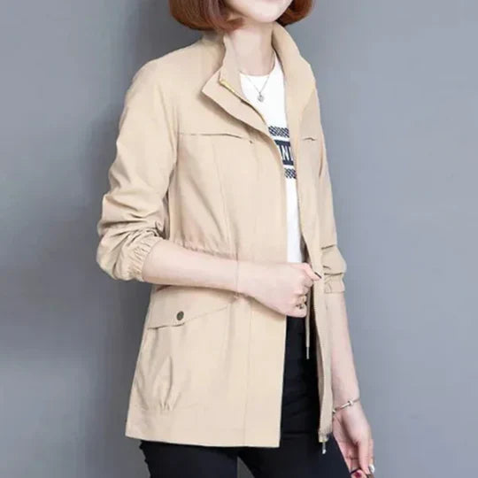 Veste coupe-vent élégante avec col montant pour femme