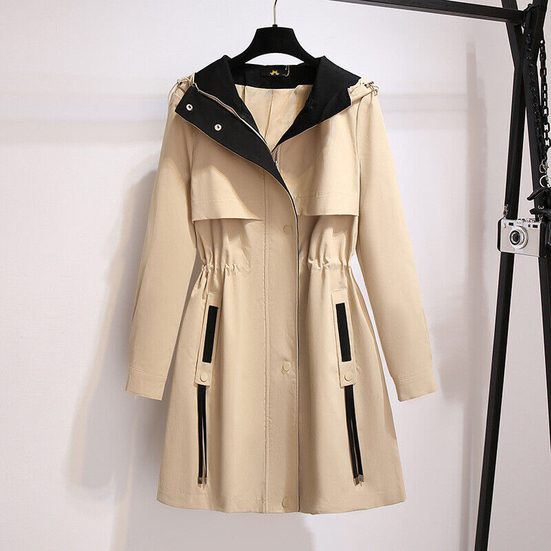 Veste Imperméable à Capuche Féminine pour Mi-Saison