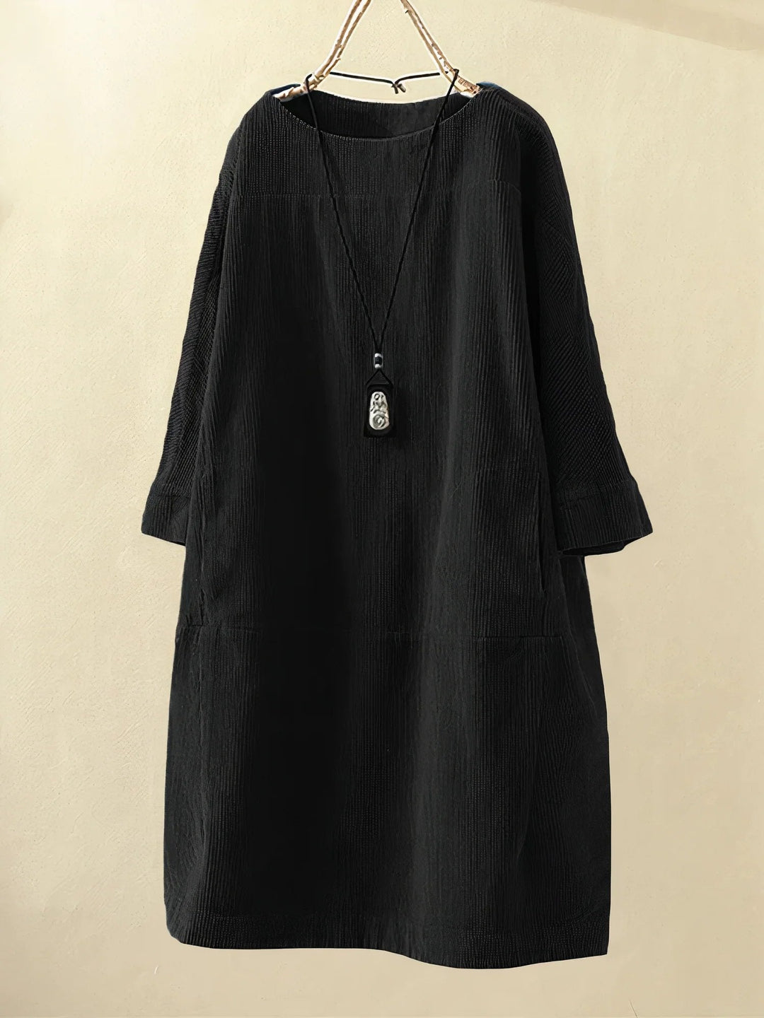 Robe Femme Velours Vert Foncé Manches Longues
