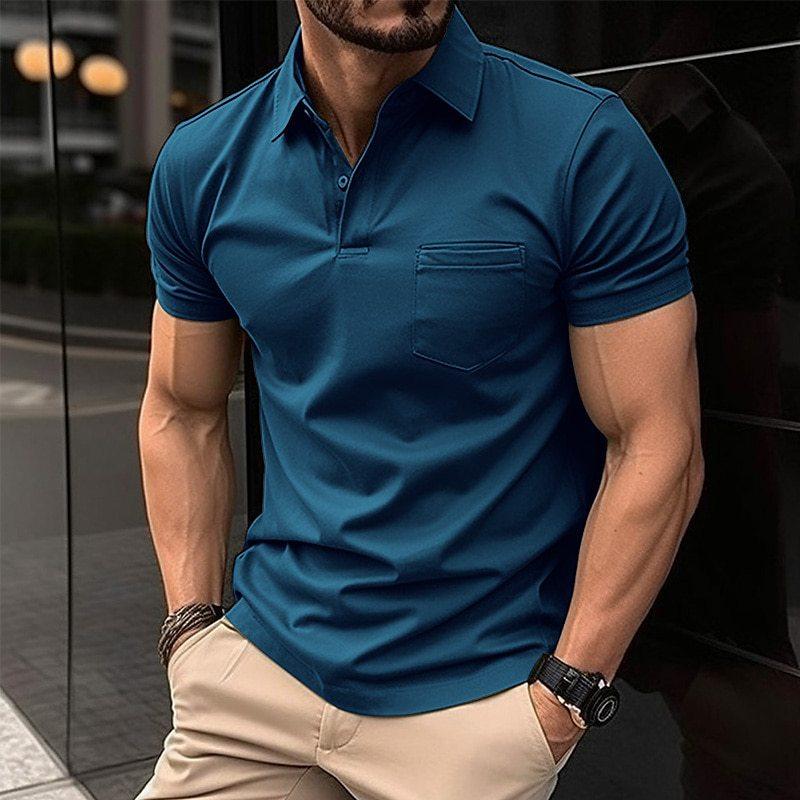 Polo Homme Classique Noir à Manches Courtes