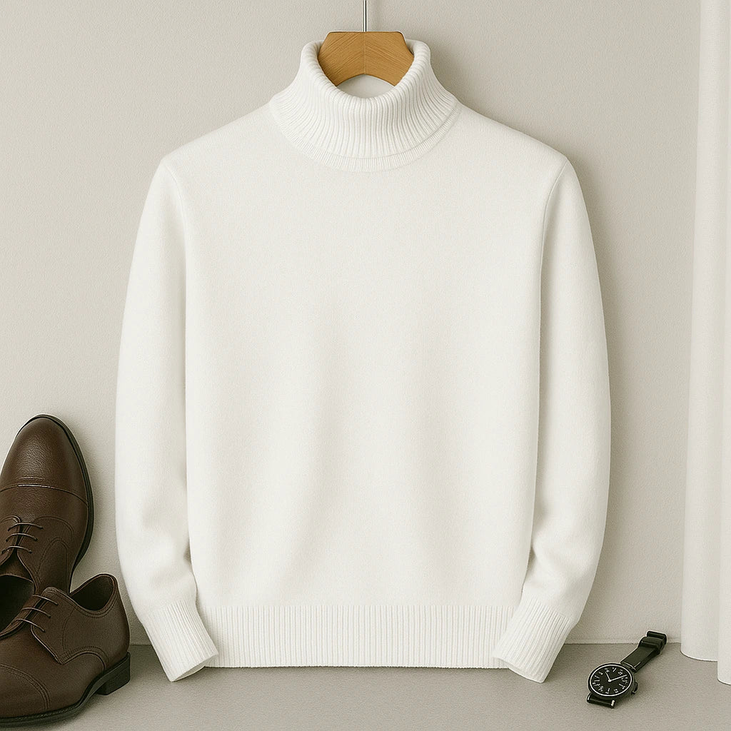 Pull Homme Cachemire Doux et Chaud en Laine Mélangée