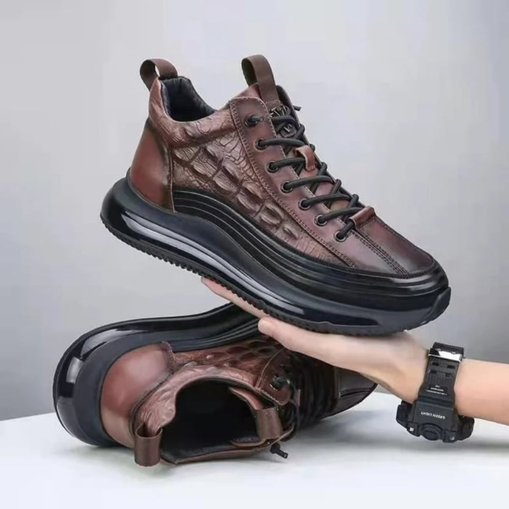 Baskets Cuir Croco Chic Homme