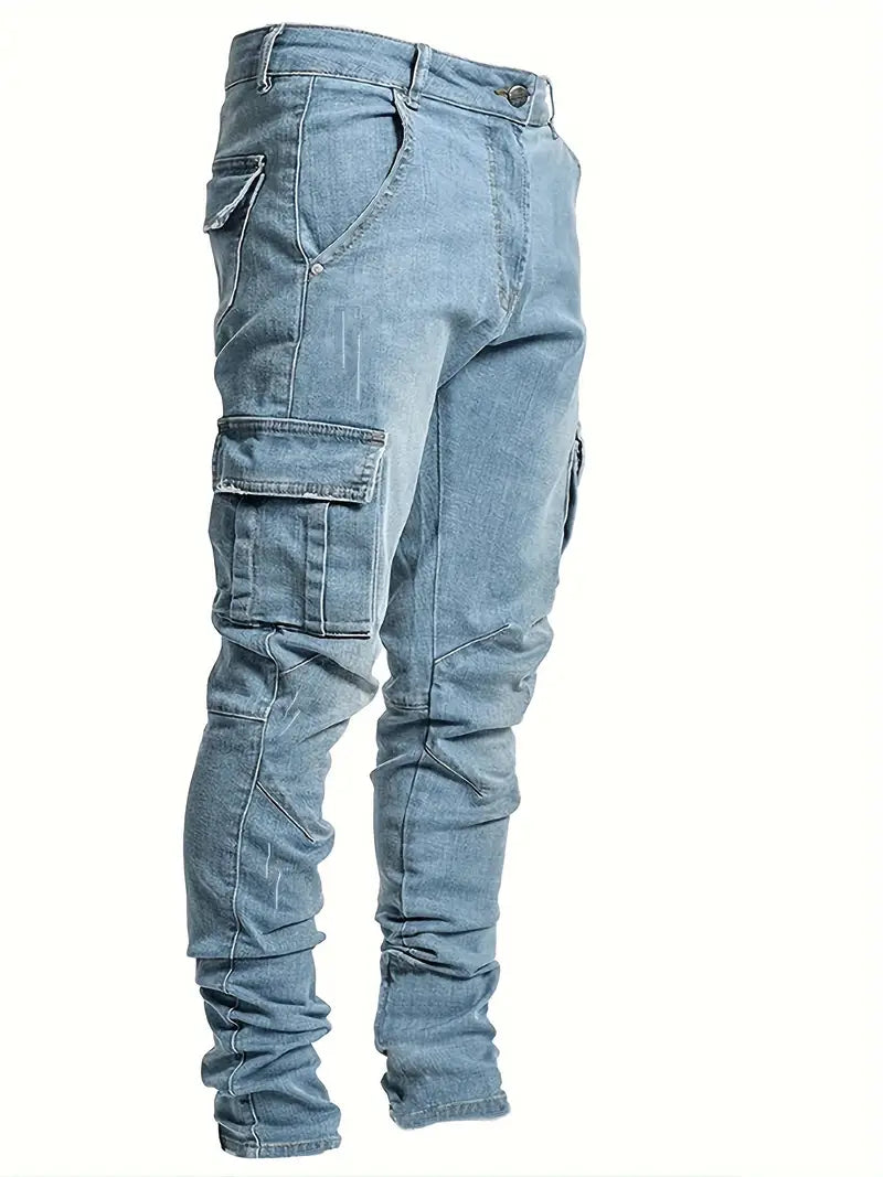 Pantalon Jean Foncé Homme Multipoche - LuxeStyle