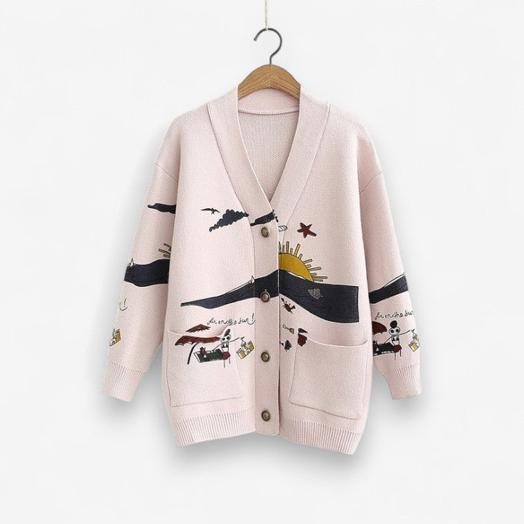 Gilet femme confortable col en V avec poches