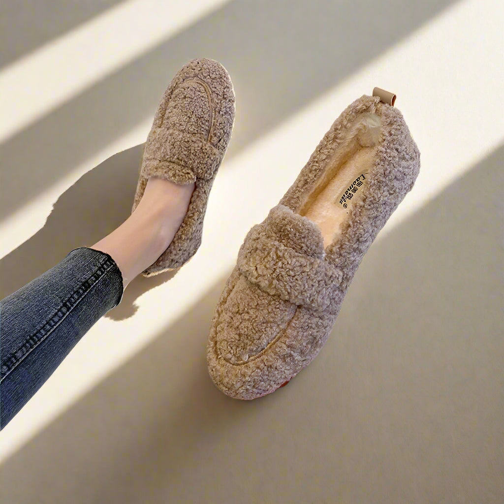 Chaussons Douillets pour Femme avec Semelle Grip