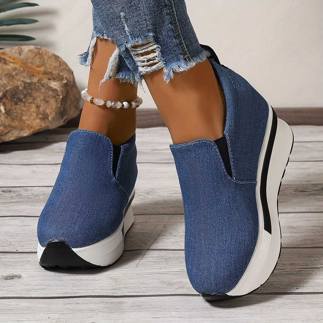 Chaussures décontractées en jeans avec semelle grip
