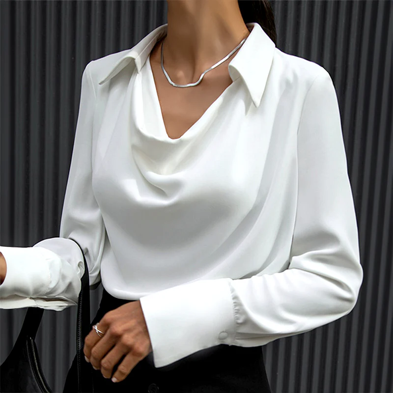 Blouse Féminine Plissée pour Travail et Soirée