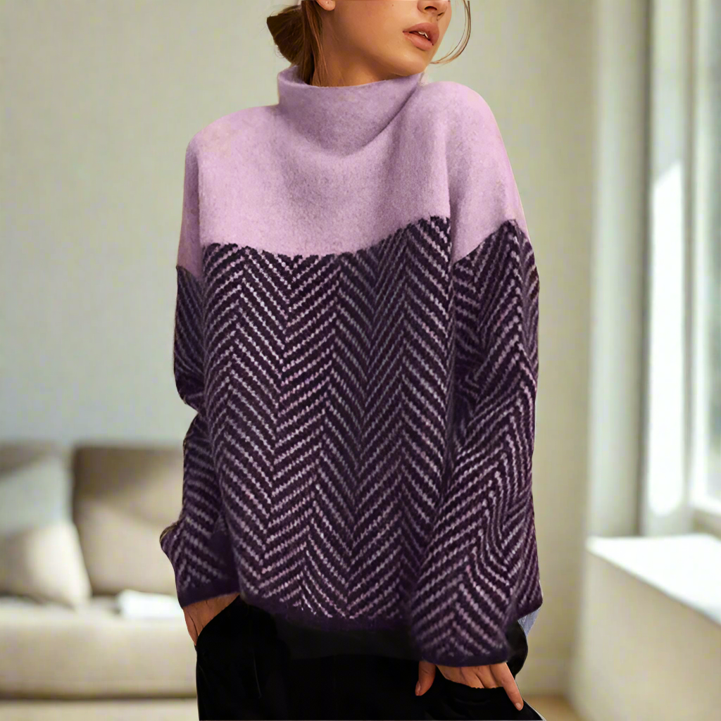 Pull Femme Élégant Col Roulé – Chaud et Confortable pour Hiver