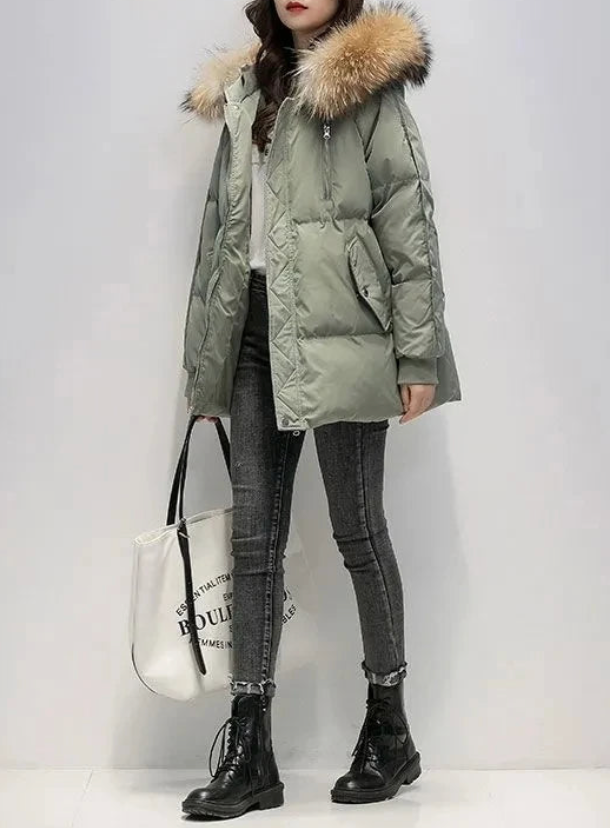 Manteau d'hiver épais pour femme avec capuche