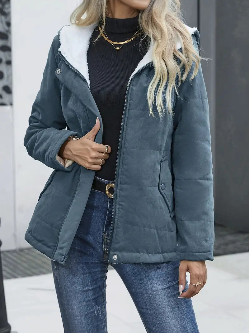 Manteau Femme Hiver Élégant - Long Parka Doublé Chauffant