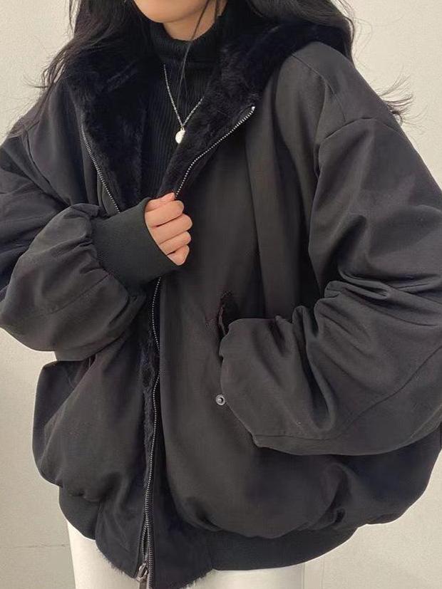 Veste Teddy Géante Femme - Blouson Douillet Réversible avec Poches