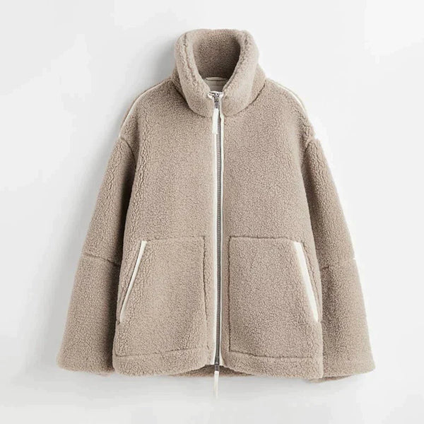 Veste Polaire Oversize Élégante à Fermeture Éclair