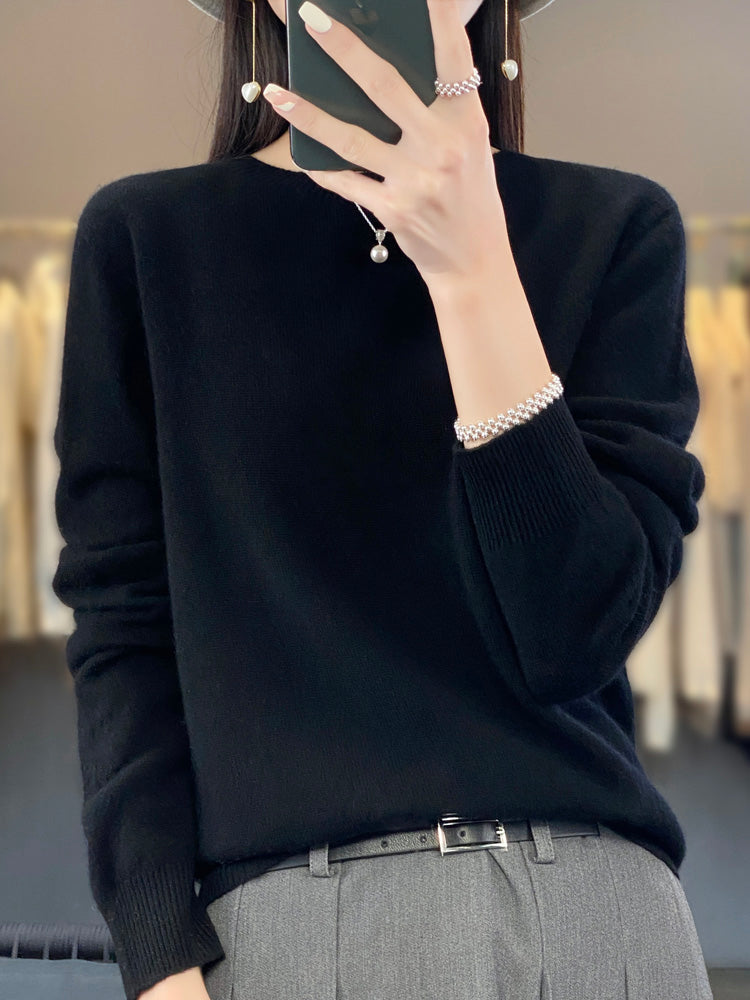 Pull Femme Laine Marine Élégant
